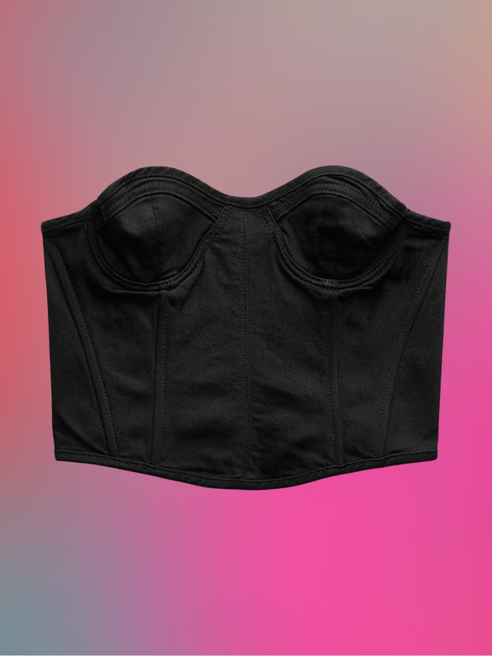 NWT 👽 ZARA strapless corset top in black. MEDIUM